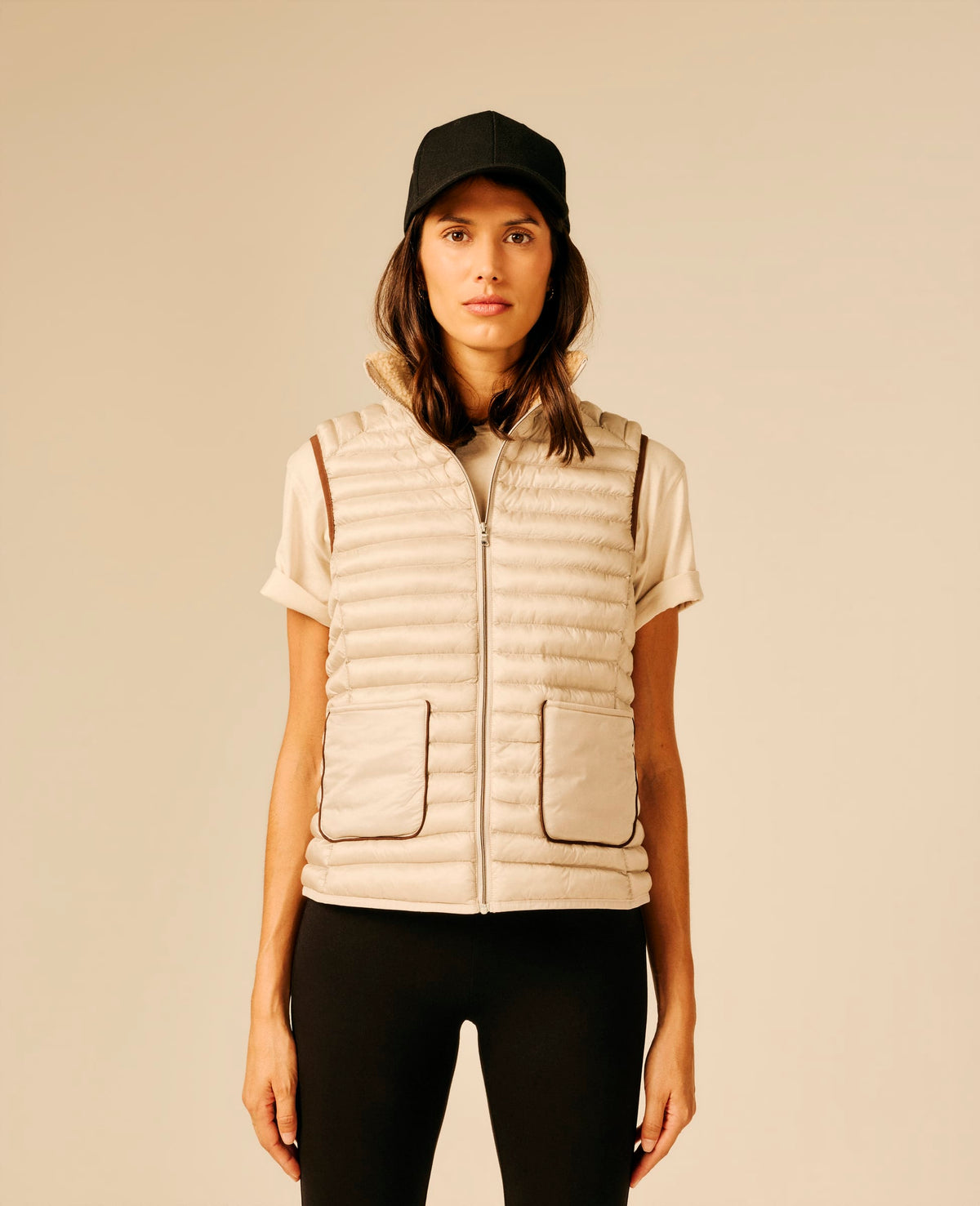 Doudoune sans manches femme beige clair - Narfi | Sun Valley, vue 4
