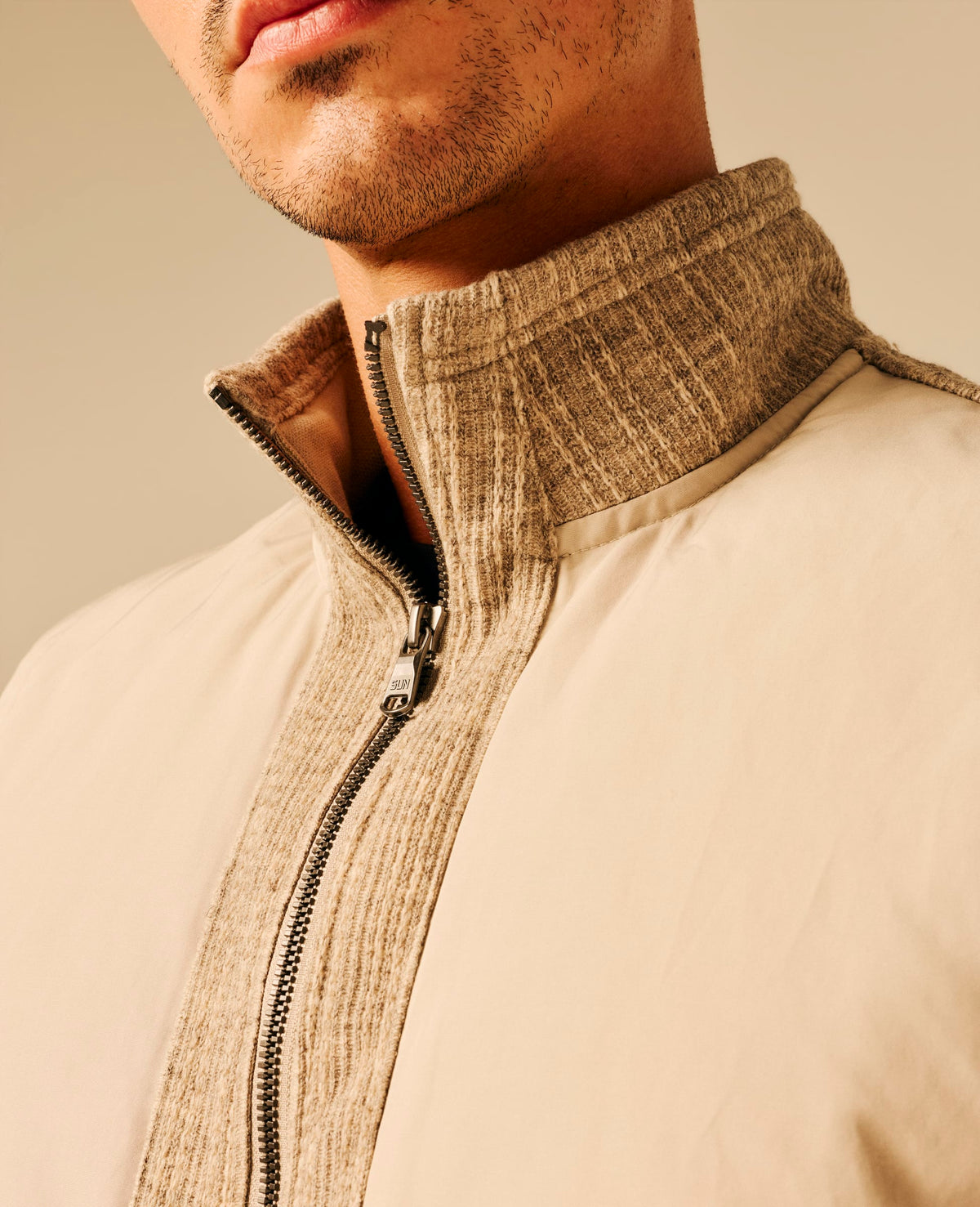 Gilet bi-matière homme beige - Ekeberg | Sun Valley, vue 7