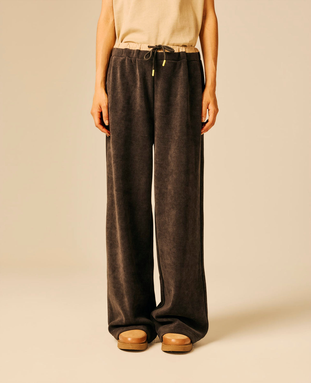 Pantalon femme gris foncé chiné - Vlame | Sun Valley, vue 3