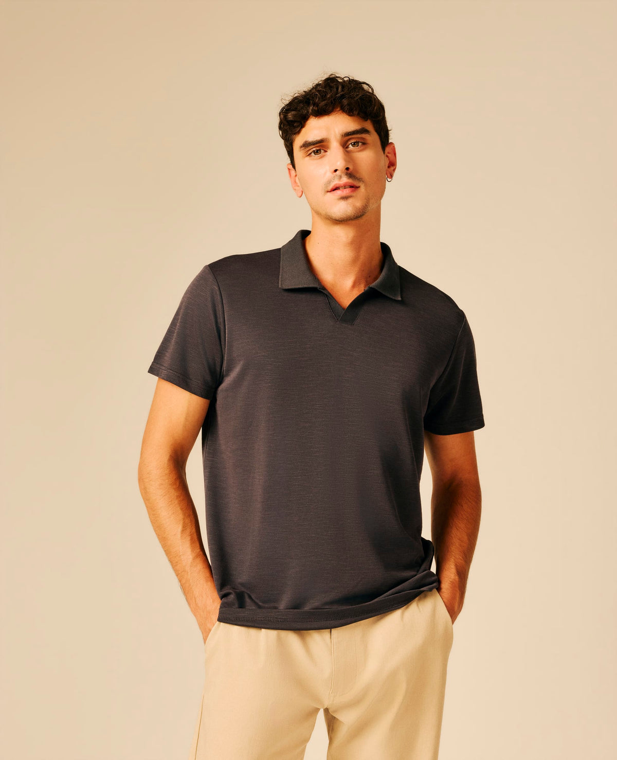 Polo homme anthracite Bleu - Bayda | Sun Valley, vue 4
