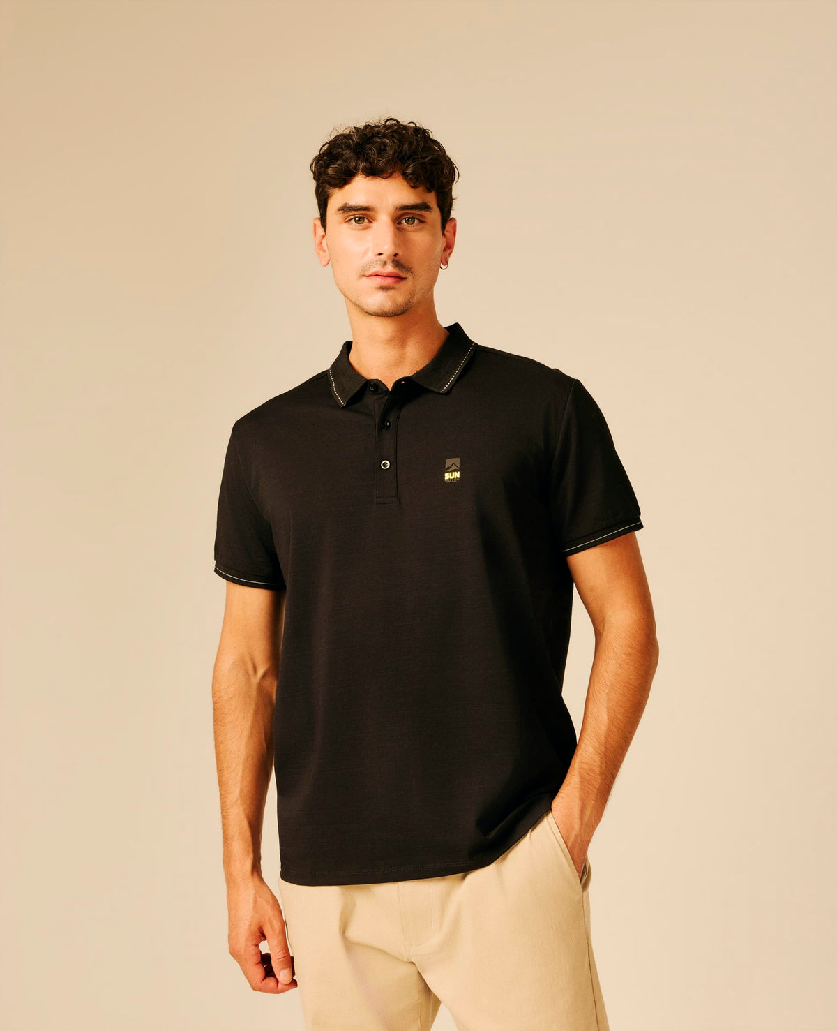 Polo homme noir - Bhadran | Sun Valley, vue 3