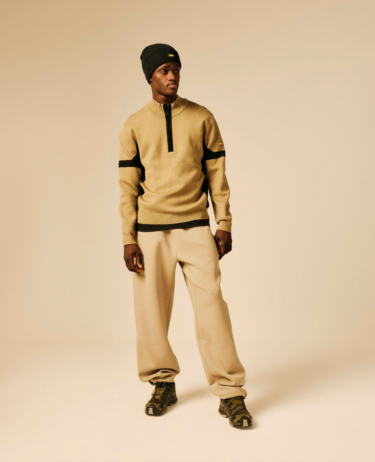 Pull col zippé homme kaki - Hanzo | Sun Valley