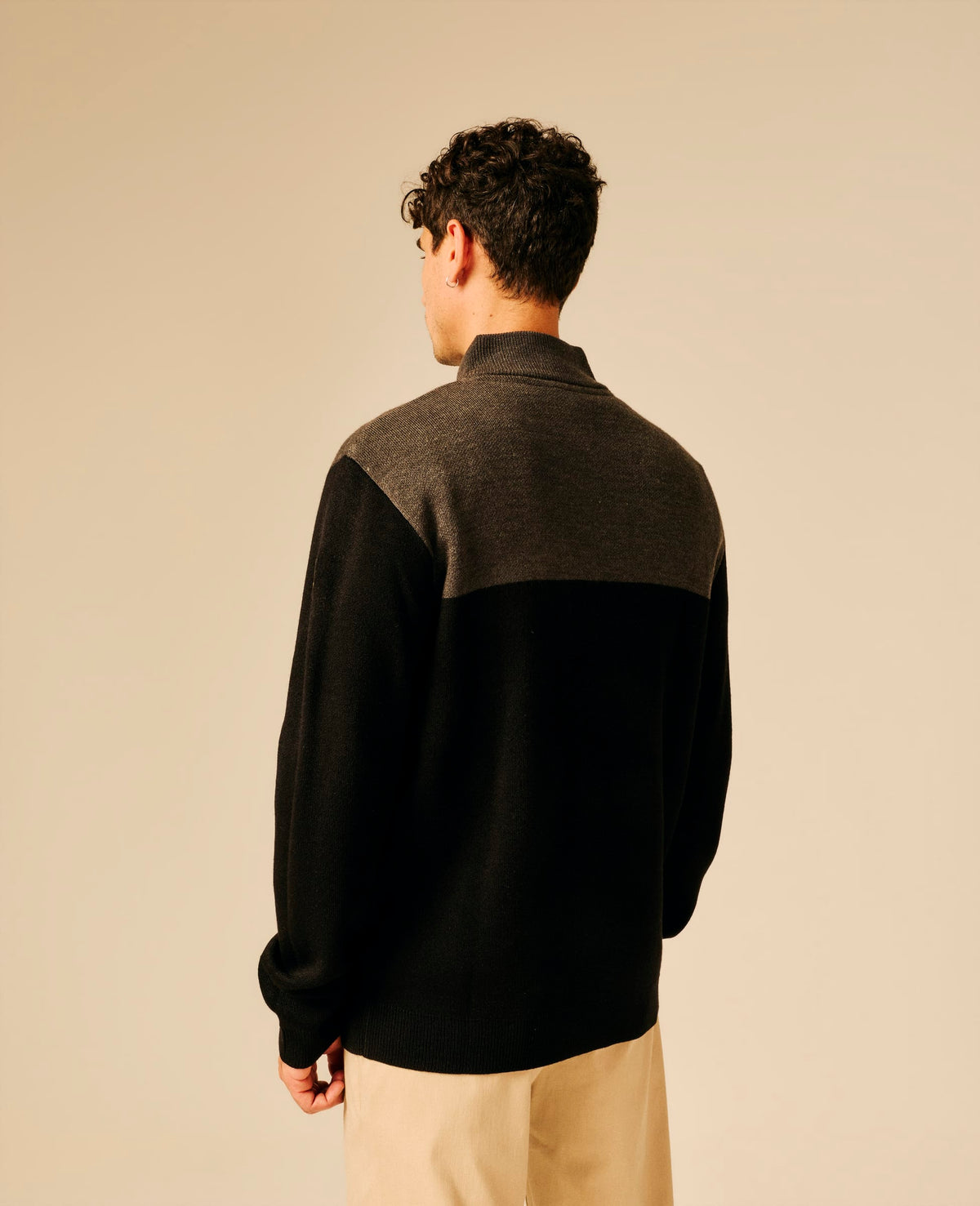 Pull col zippé homme noir - Hanko | Sun Valley, vue 2