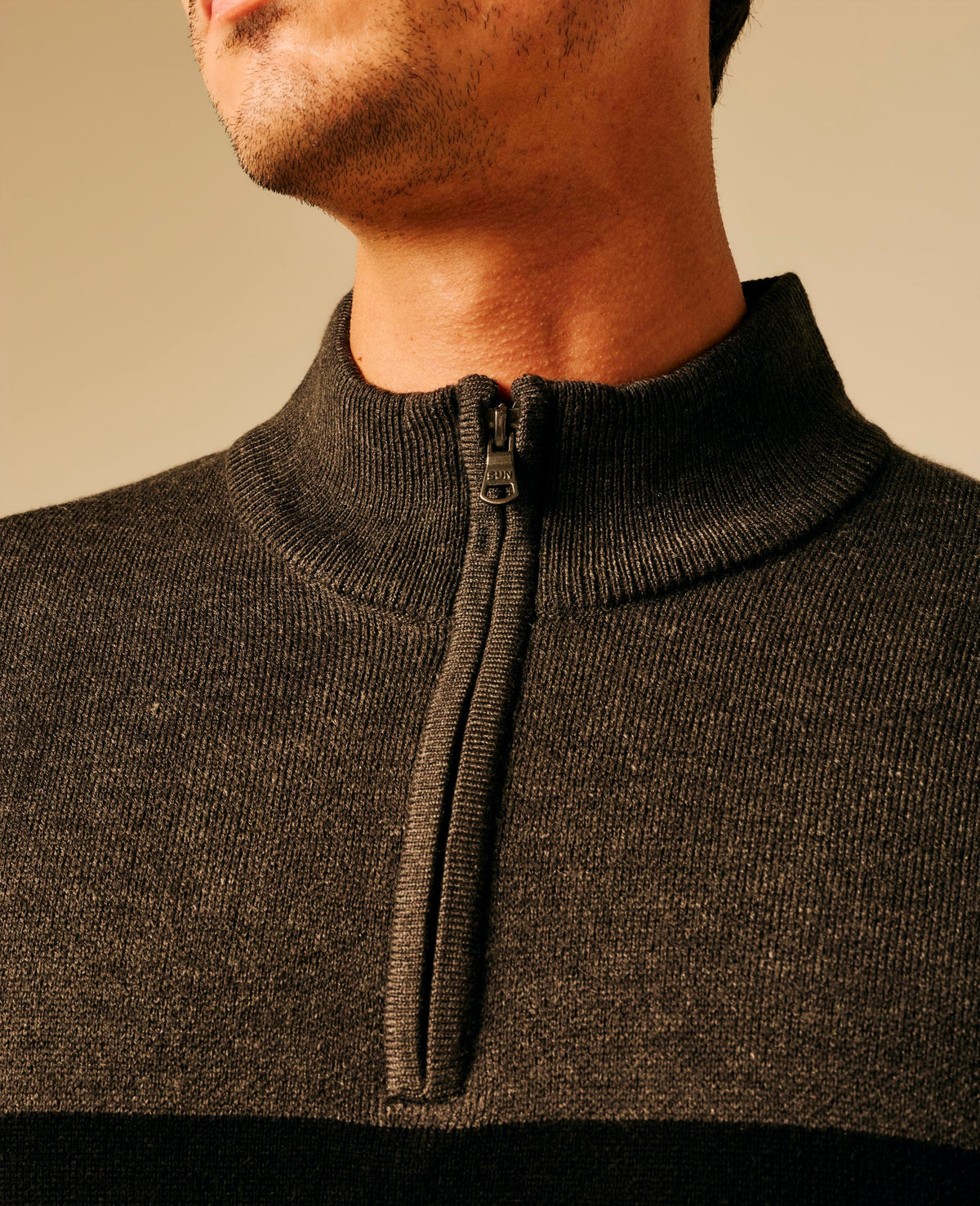 Pull col zippé homme noir - Hanko | Sun Valley, vue 6
