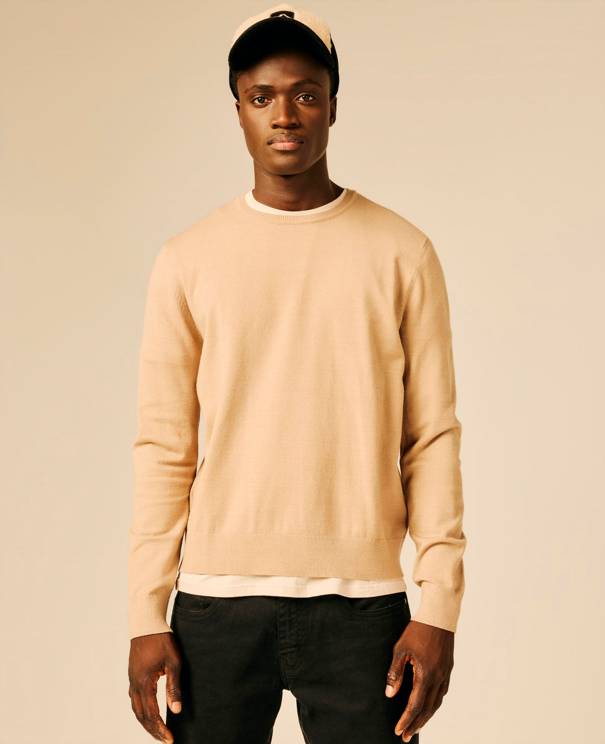 Pull en maille fine homme beige - Hillis | Sun Valley, vue 3