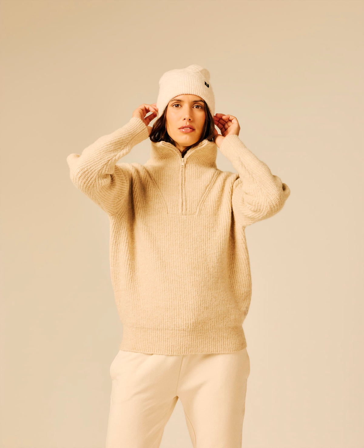 Pull femme beige clair - Unaia | Sun Valley, vue 4
