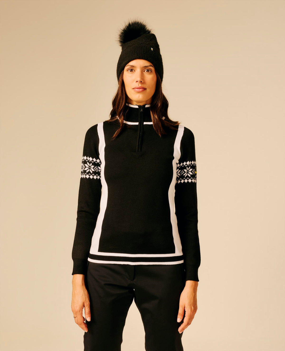 Pull full zip femme noir - Uplift | Sun Valley, vue 3