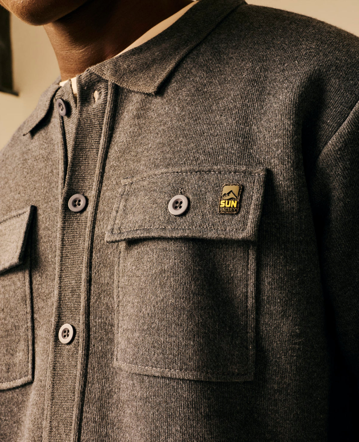 Surchemise homme gris foncé chiné - Hiap | Sun Valley, vue 5