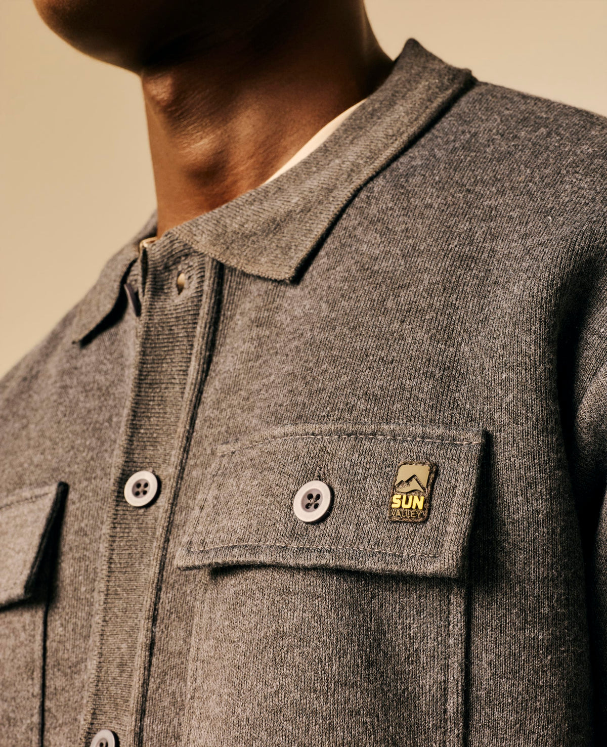 Surchemise homme gris foncé chiné - Hiap | Sun Valley, vue 6
