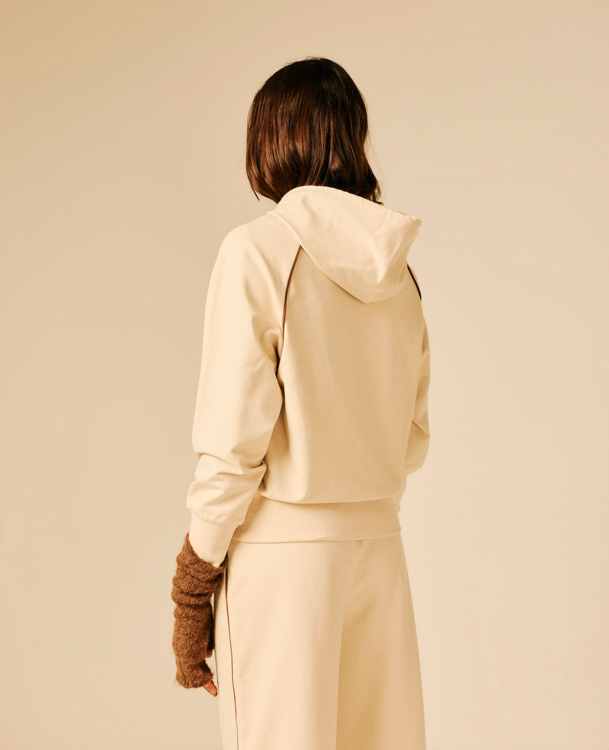Sweat capuche femme beige clair - Djett | Sun Valley, vue 2