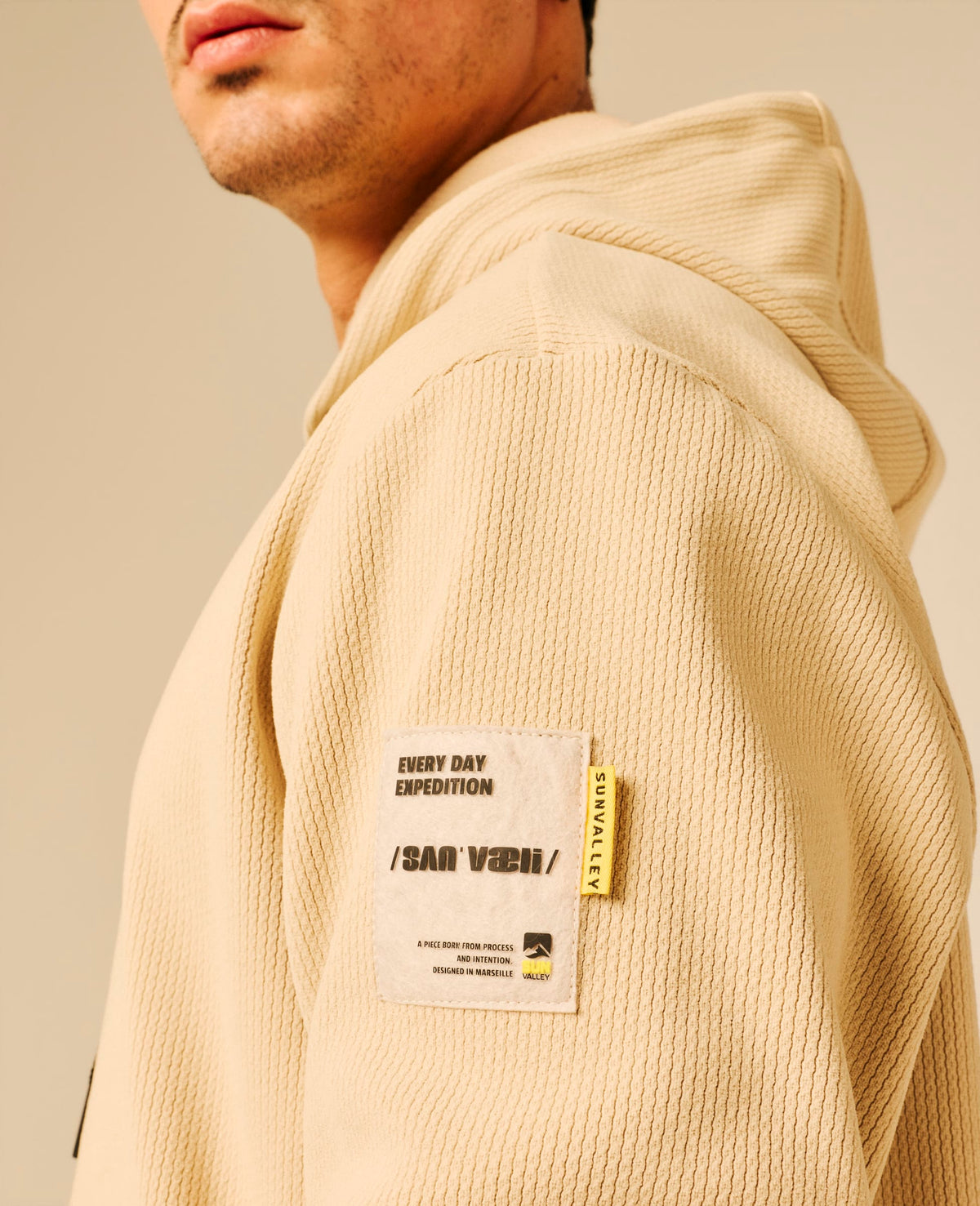 Sweat capuche homme beige - Livial | Sun Valley, vue 5