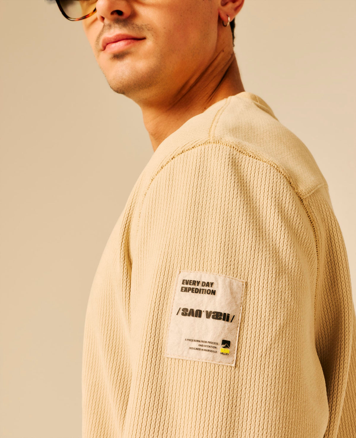 Sweat col rond homme beige - Labbely | Sun Valley, vue 5
