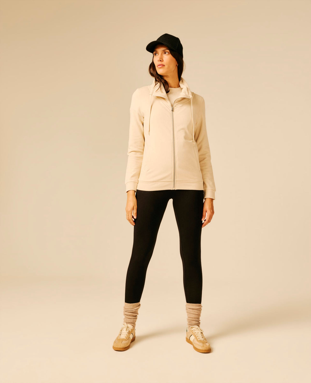 Sweat zippé femme beige clair - Dhart | Sun Valley