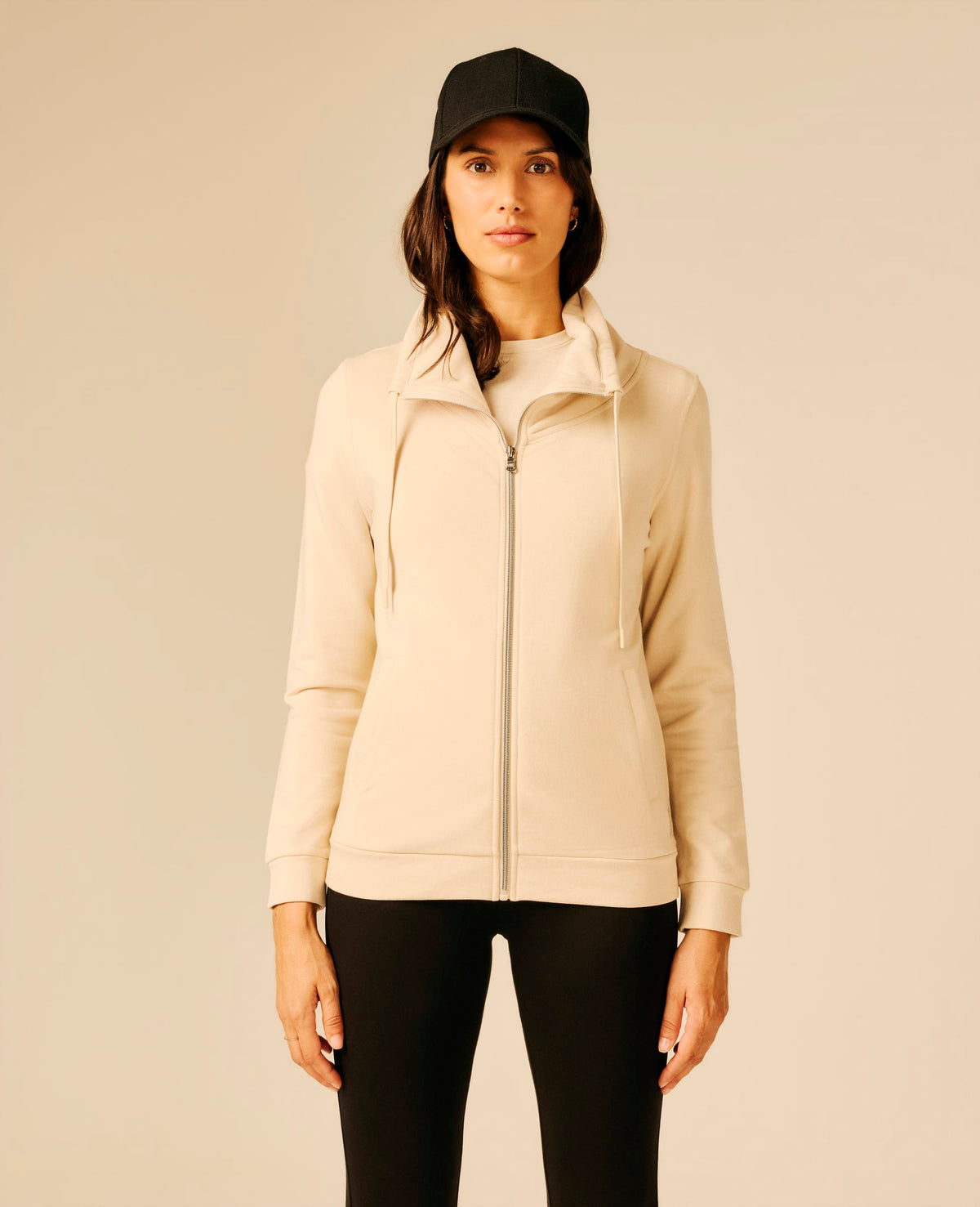 Sweat zippé femme beige clair - Dhart | Sun Valley, vue 3