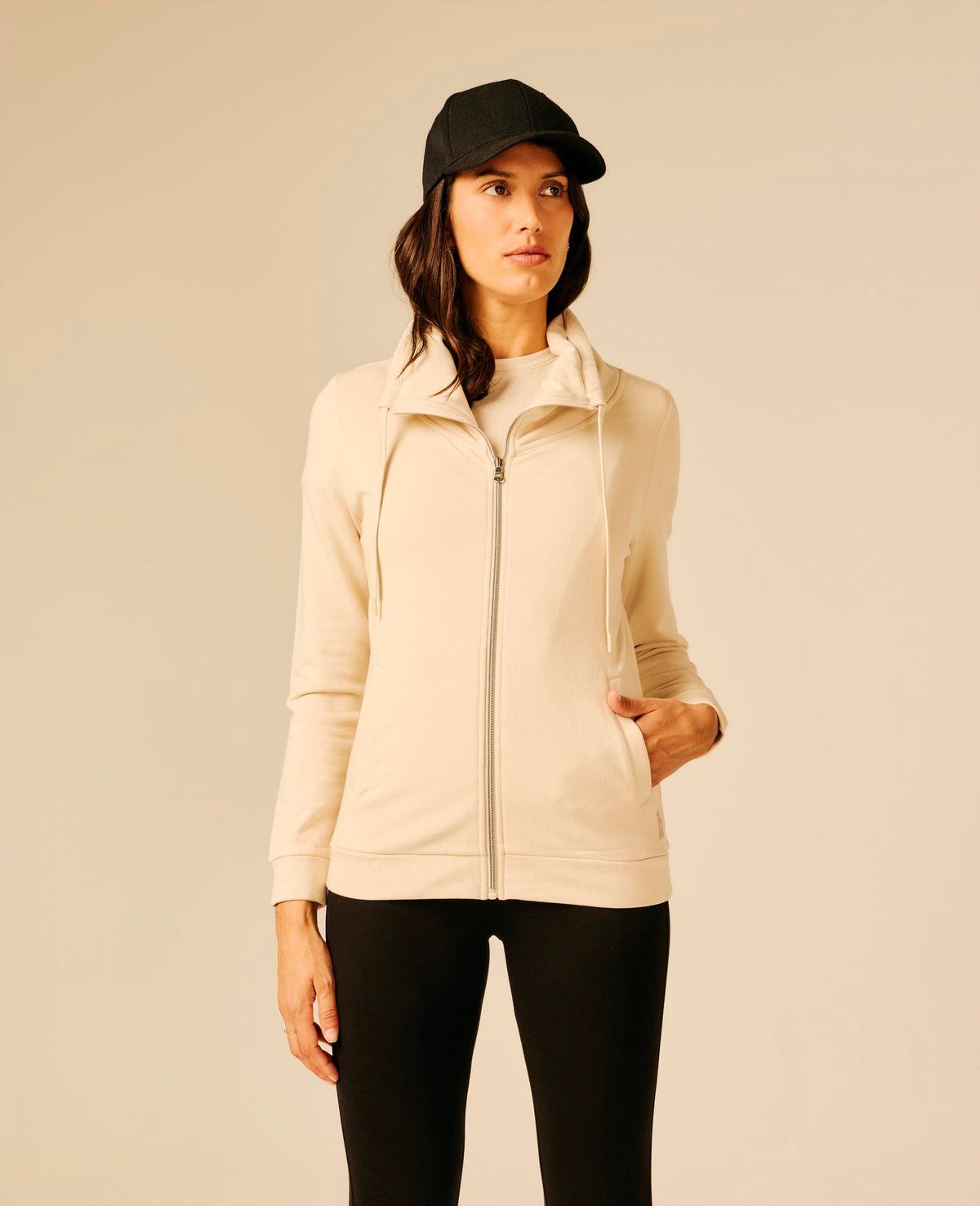 Sweat zippé femme beige clair - Dhart | Sun Valley, vue 4