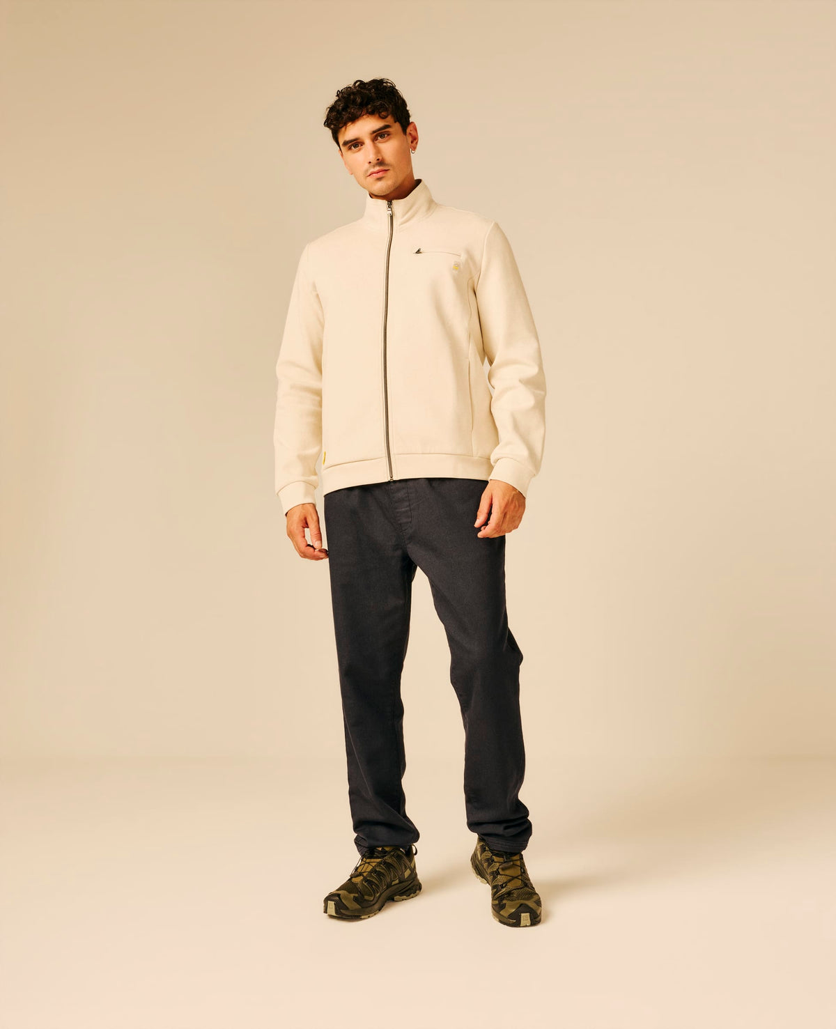 Sweat zippé homme beige clair - Linkid | Sun Valley