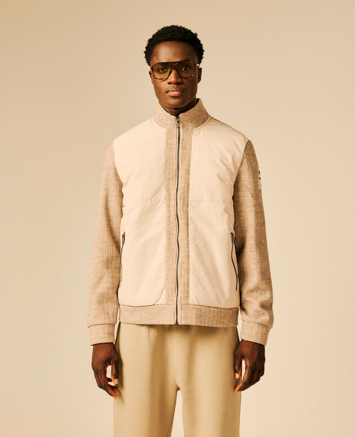 Veste bi-matière homme beige - Ebesty | Sun Valley, vue 3