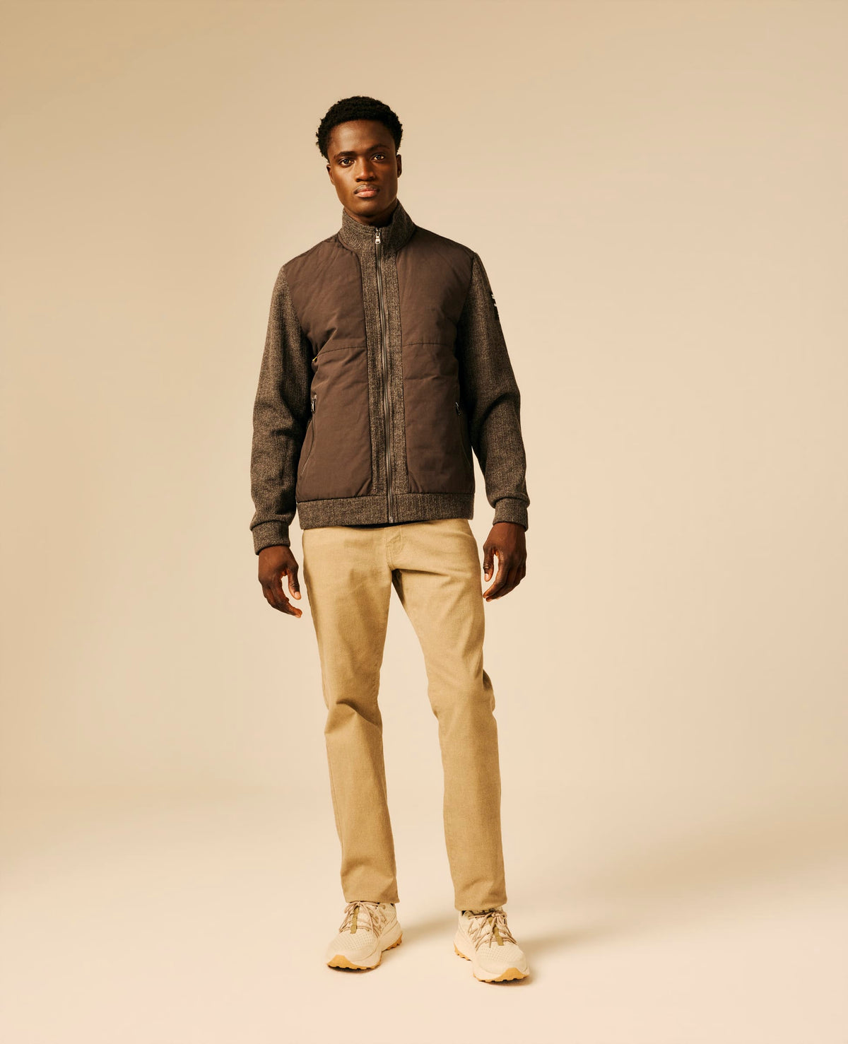 Veste bi-matière homme gris foncé chiné - Ebesty | Sun Valley, vue 3