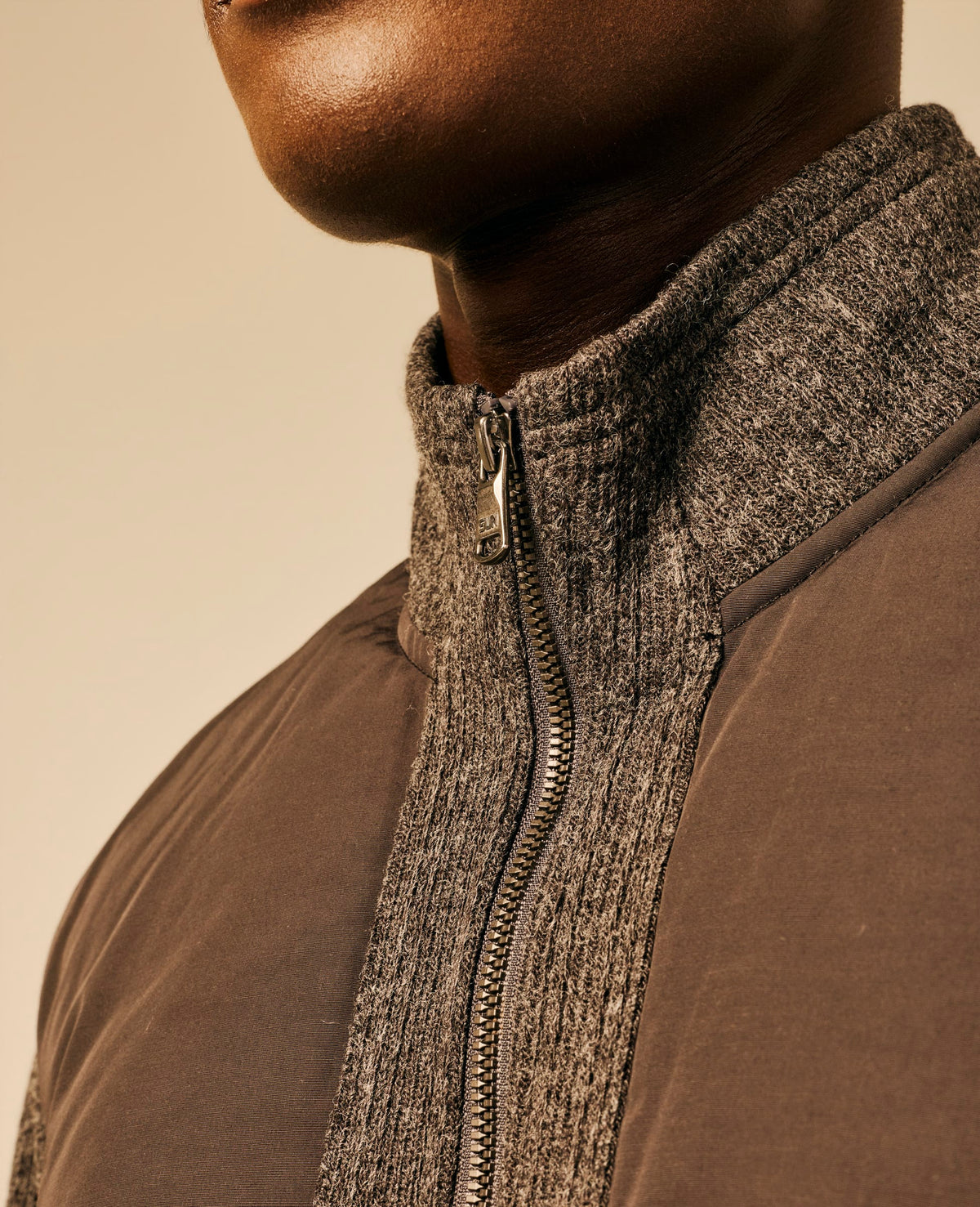 Veste bi-matière homme gris foncé chiné - Ebesty | Sun Valley, vue 6