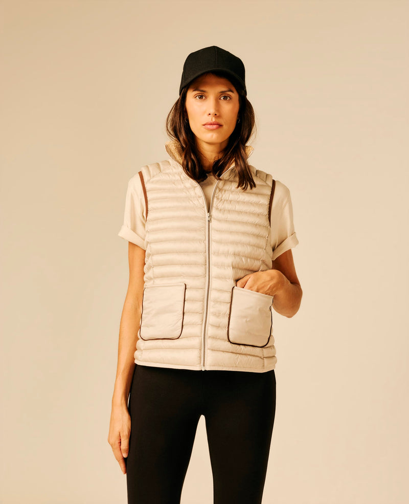 Doudoune sans manches femme beige clair - Narfi | Sun Valley, vue 3