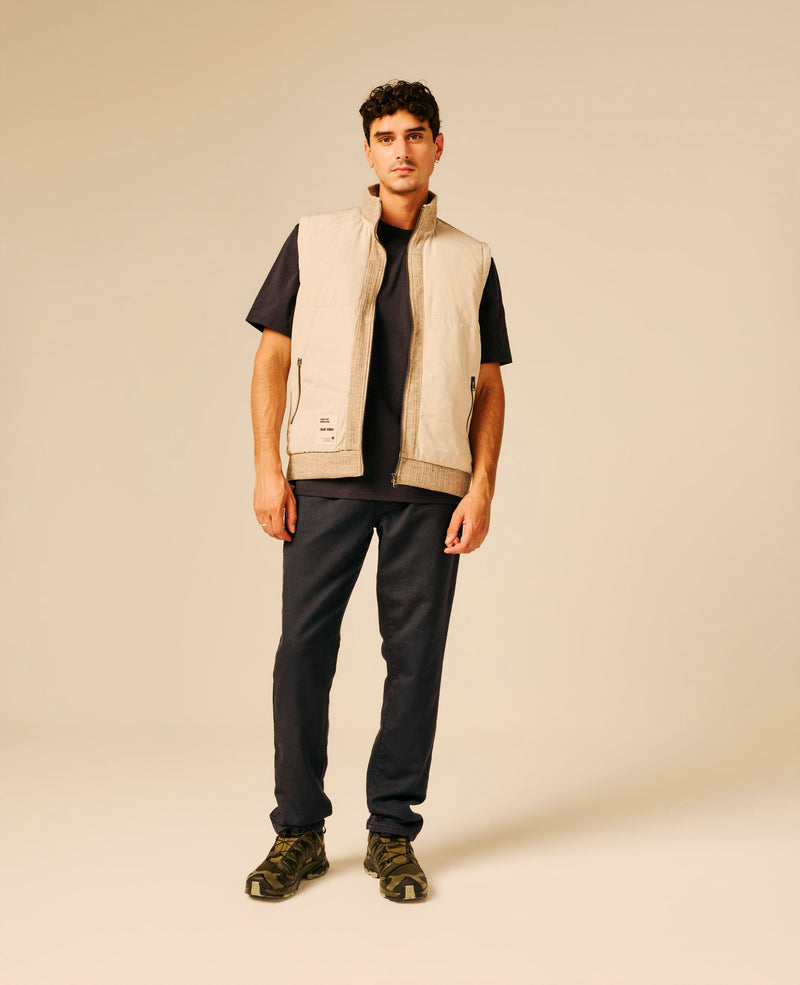 Gilet bi-matière homme beige - Ekeberg | Sun Valley