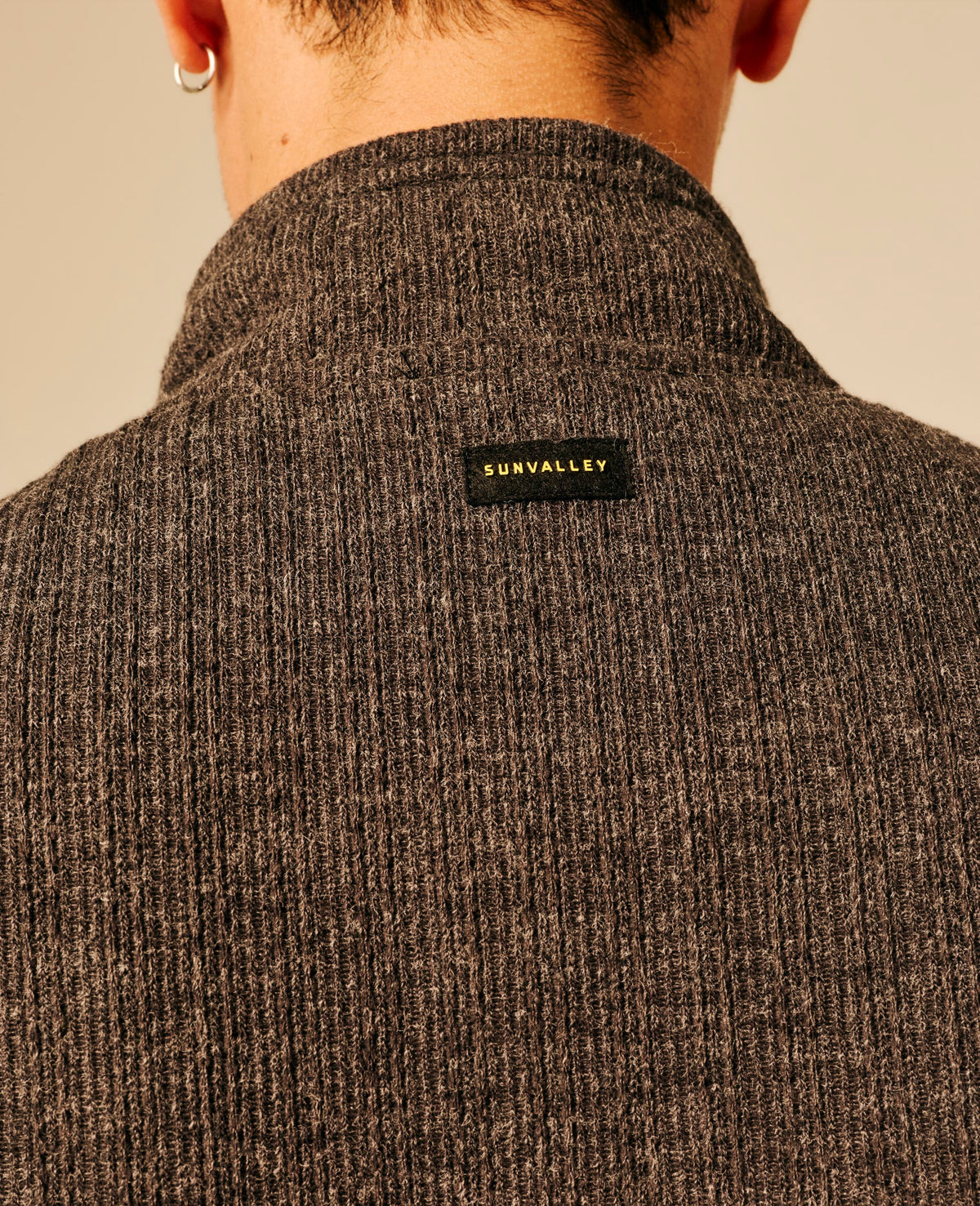Gilet bi-matière homme gris foncé chiné - Ekeberg | Sun Valley, vue 7