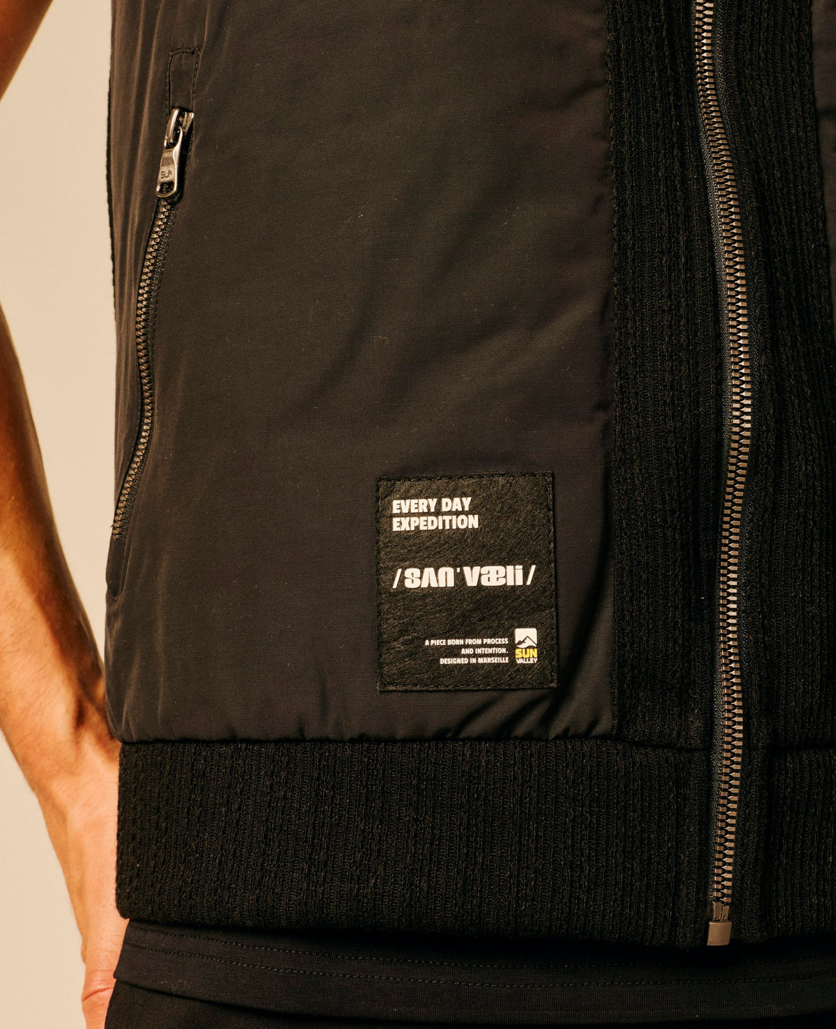 Gilet bi-matière homme noir - Ekeberg | Sun Valley, vue 4