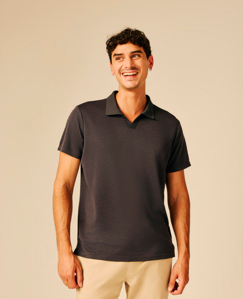 Polo homme anthracite Bleu - Bayda | Sun Valley, vue 3