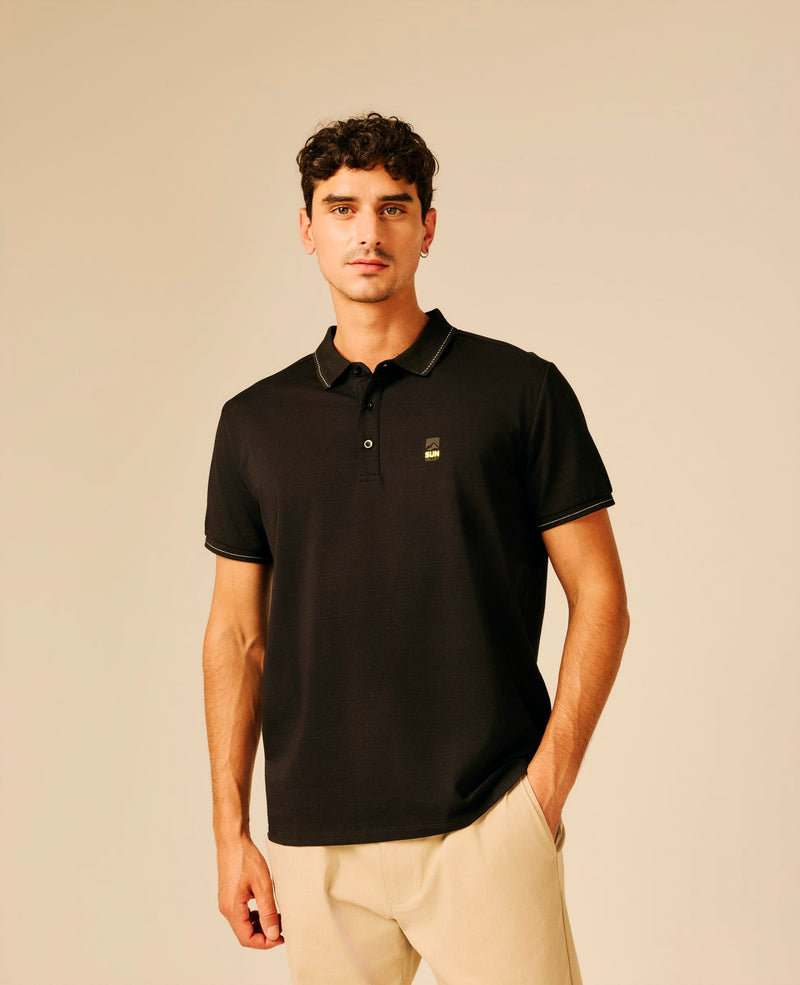 Polo homme noir - Bhadran | Sun Valley, vue 3