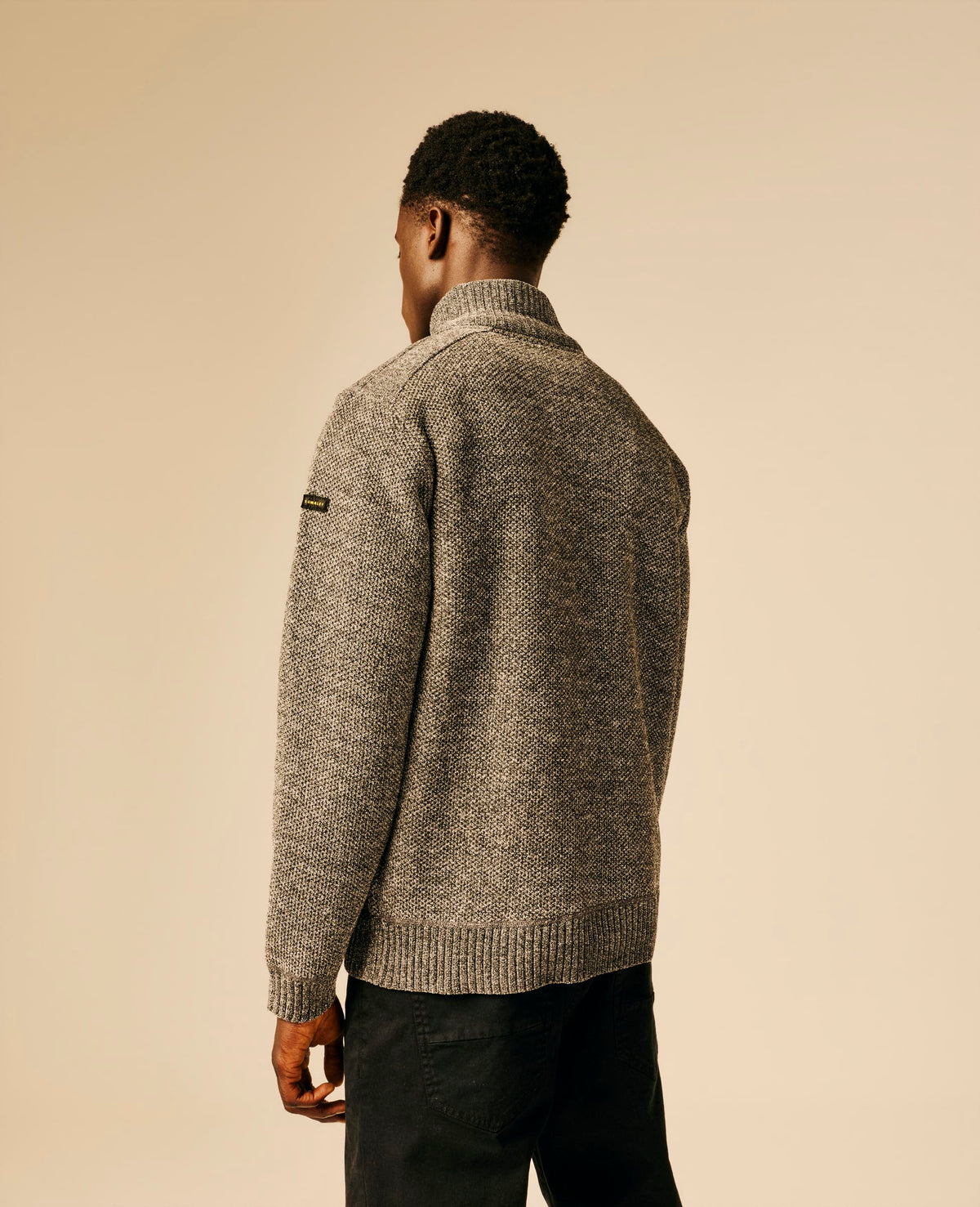 Pull col zippé homme gris moyen chiné - Horteir | Sun Valley, vue 2