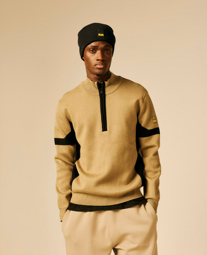 Pull col zippé homme kaki - Hanzo | Sun Valley, vue 3
