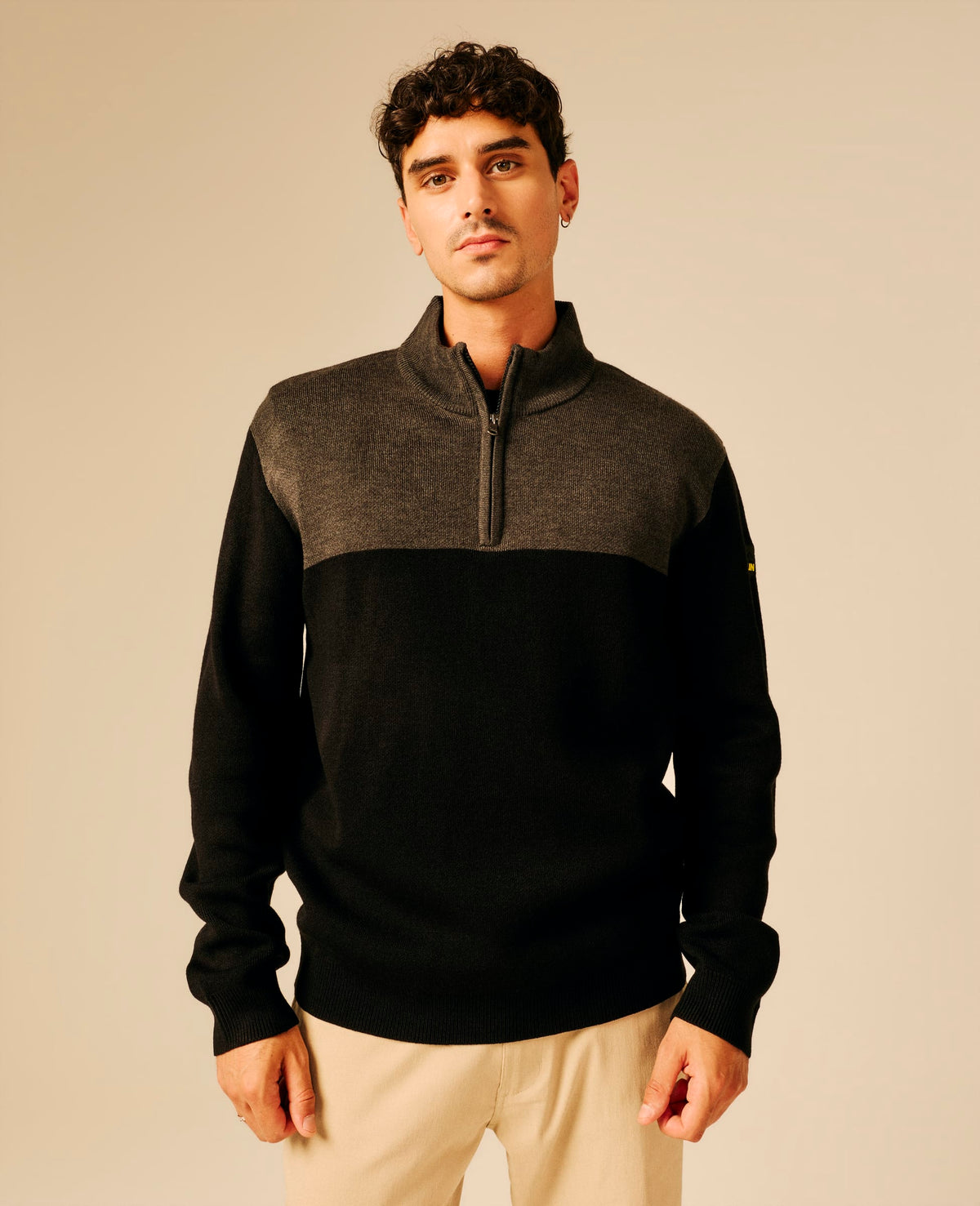 Pull col zippé homme noir - Hanko | Sun Valley, vue 4