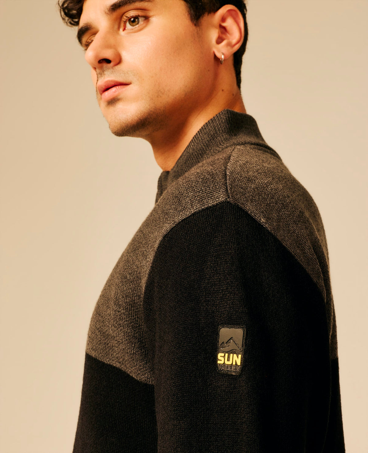 Pull col zippé homme noir - Hanko | Sun Valley, vue 5