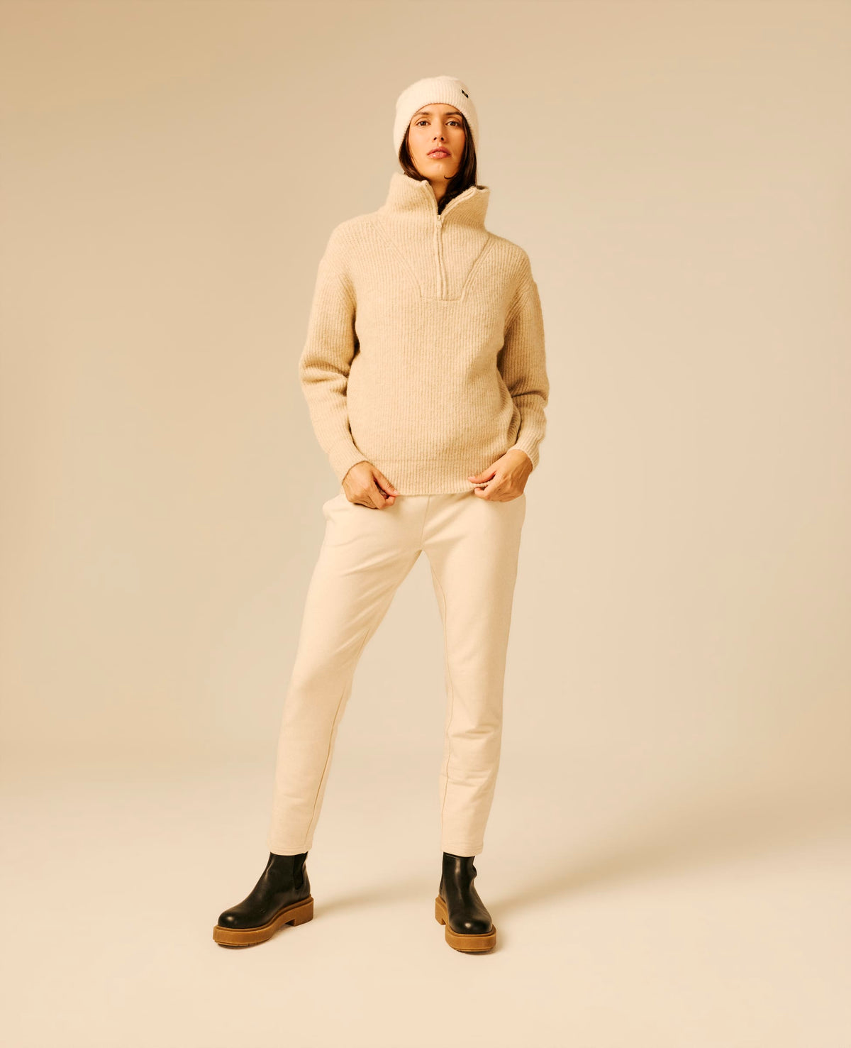 Pull femme beige clair - Unaia | Sun Valley