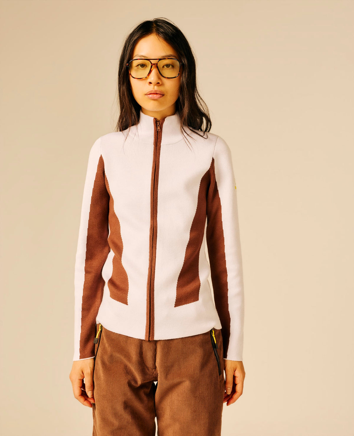 Pull full zip femme blanc - Ulik | Sun Valley, vue 5