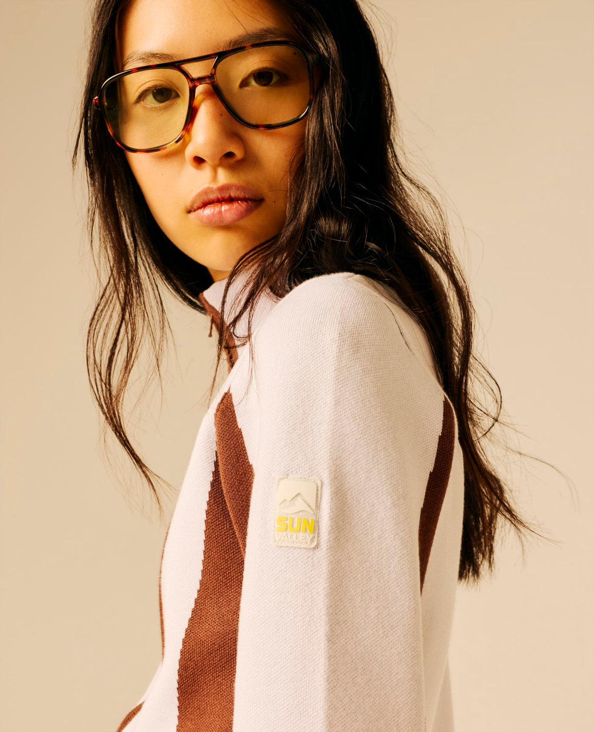 Pull full zip femme blanc - Ulik | Sun Valley, vue 6