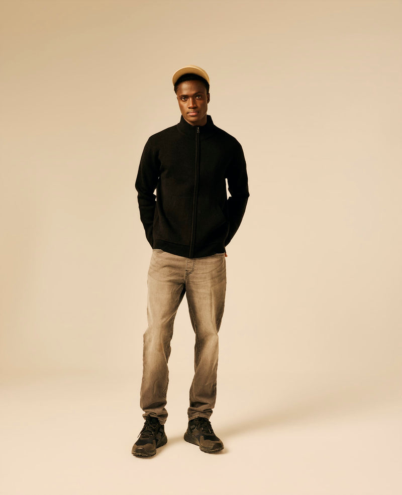 Pull zippé homme noir - Hurlos | Sun Valley