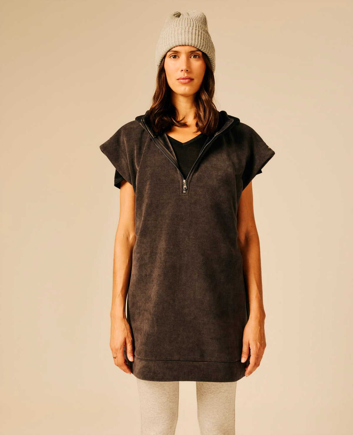 Robe femme gris foncé chiné - Tayca | Sun Valley, vue 3