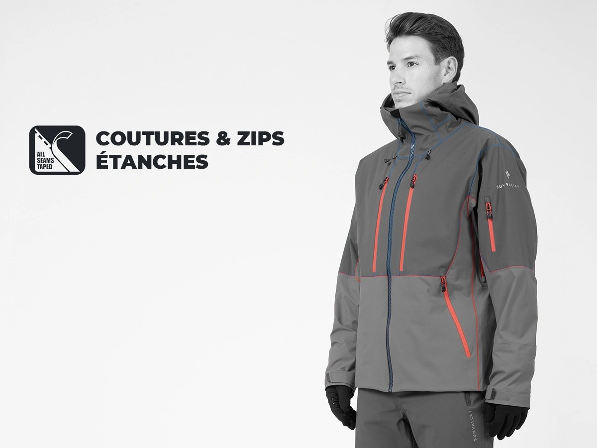 Coutures et zips étanches