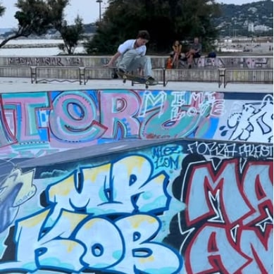 Skate au bowl, publication Instagram Sun Valley