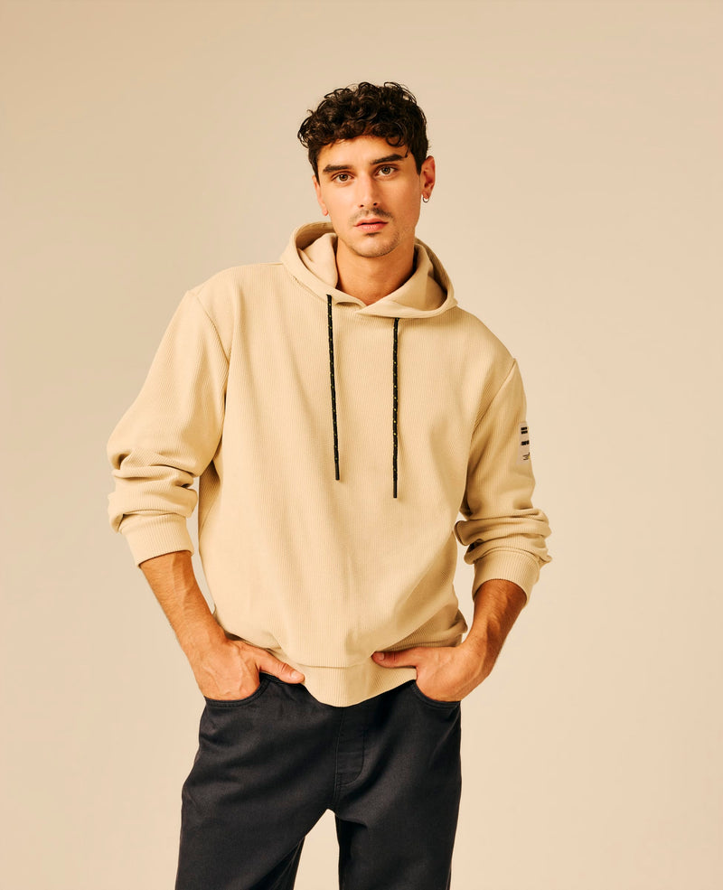 Sweat capuche homme beige - Livial | Sun Valley, vue 3