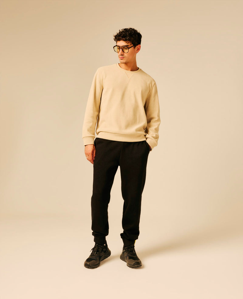 Sweat col rond homme beige - Labbely | Sun Valley