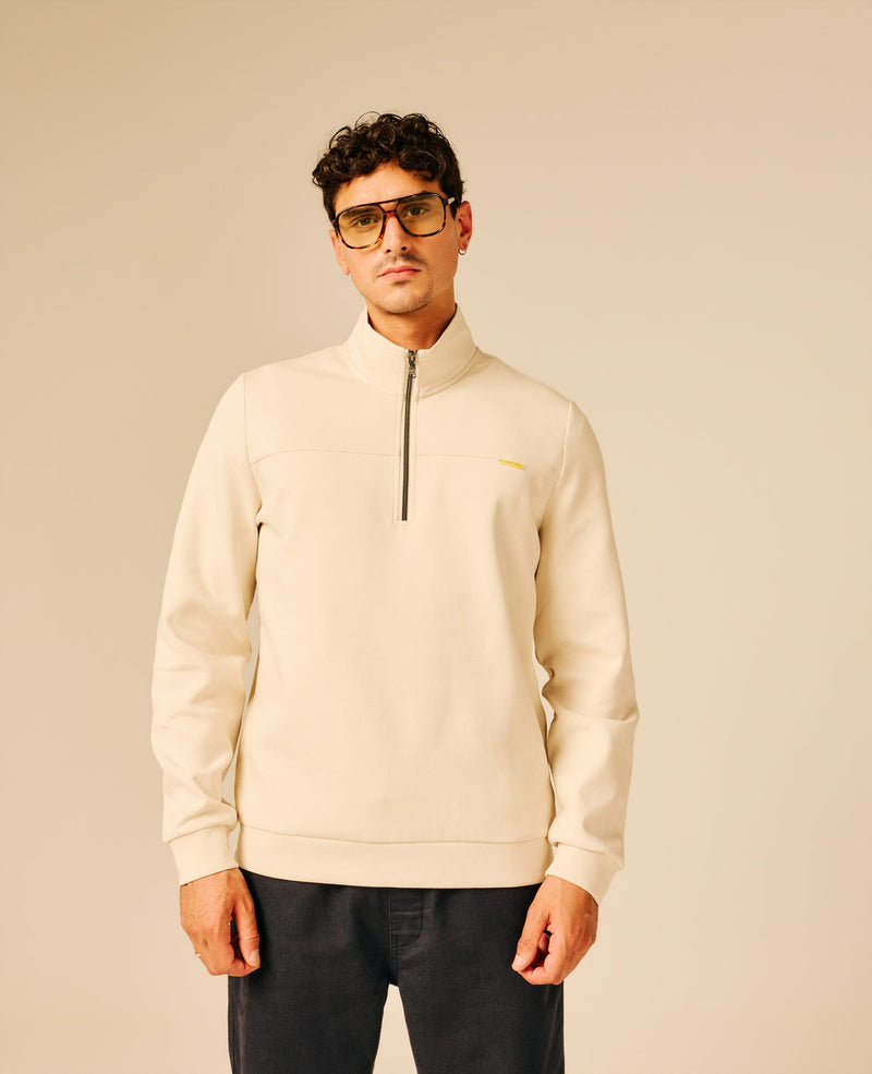 Sweat col zippé homme beige clair - Larc | Sun Valley, vue 3