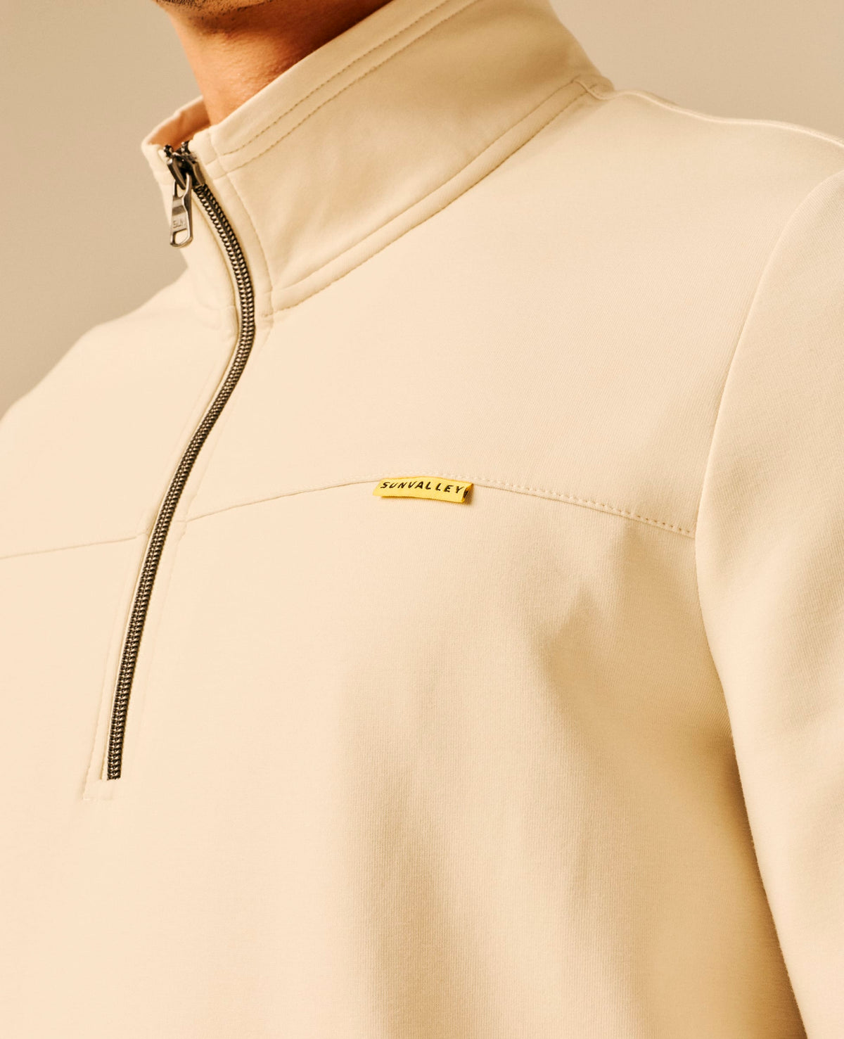 Sweat col zippé homme beige clair - Larc | Sun Valley, vue 5
