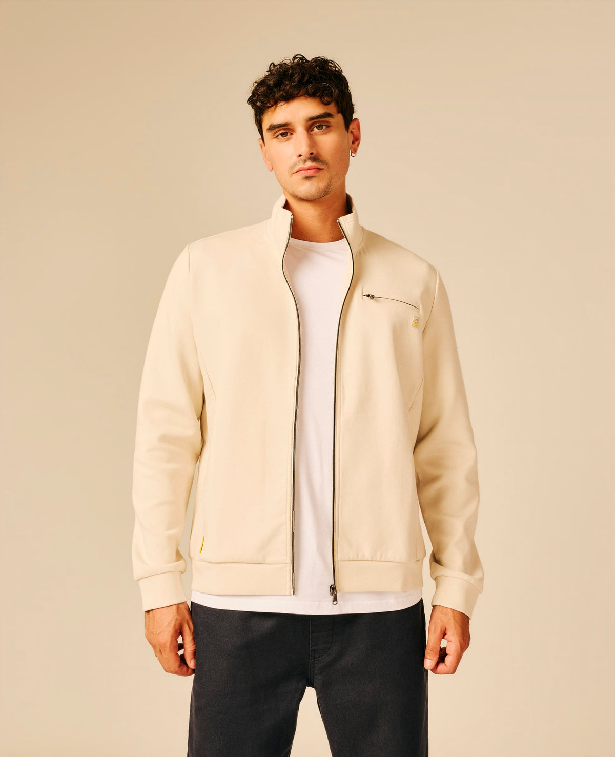 Sweat zippé homme beige clair - Linkid | Sun Valley, vue 3