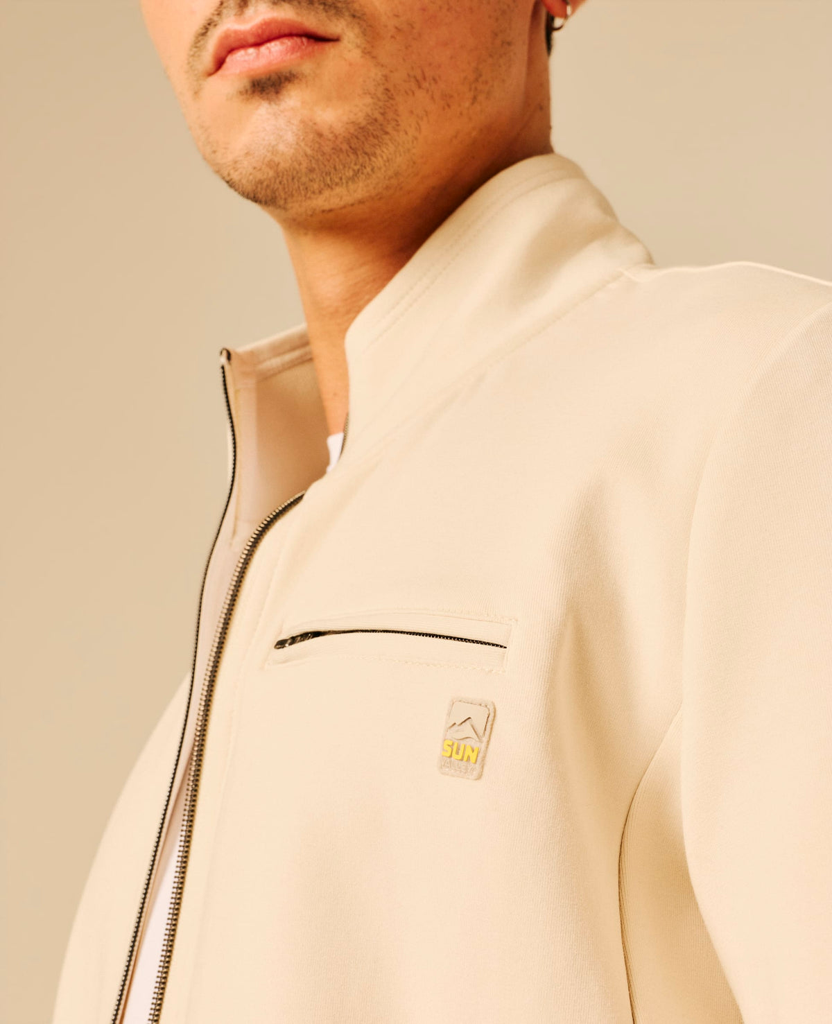 Sweat zippé homme beige clair - Linkid | Sun Valley, vue 5