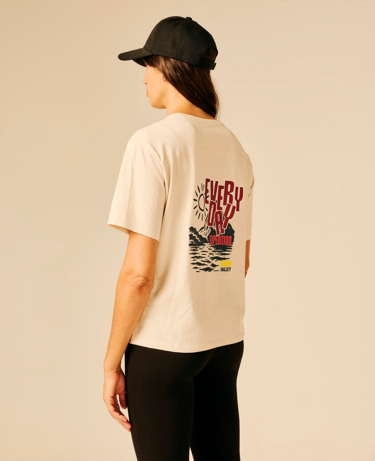 T-shirt femme beige clair - Pazel | Sun Valley, vue 4