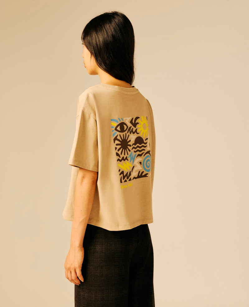 T-shirt femme beige - Pentine | Sun Valley, vue 2