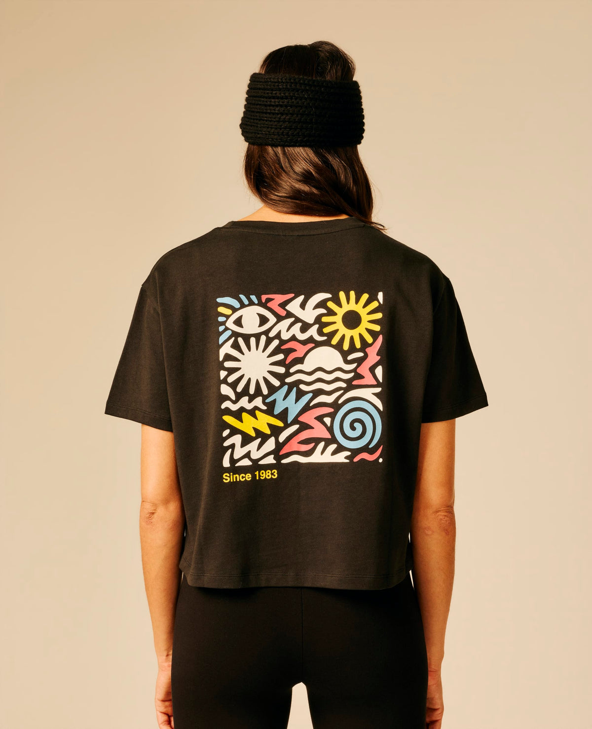 T-shirt femme noir - Pentine | Sun Valley, vue 2