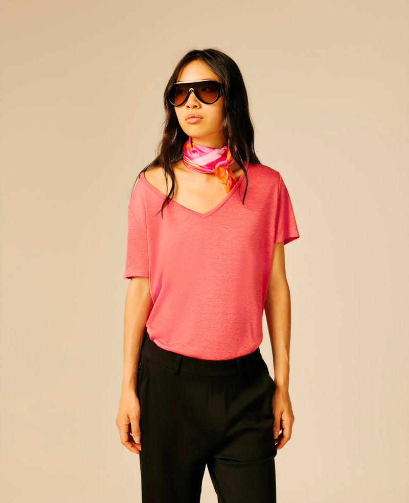 T-shirt femme rose - Pialoh | Sun Valley, vue 3